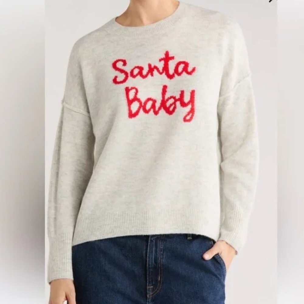 Cece Santa Baby Crewneck Sweater Women Holiday Season Ultracozy